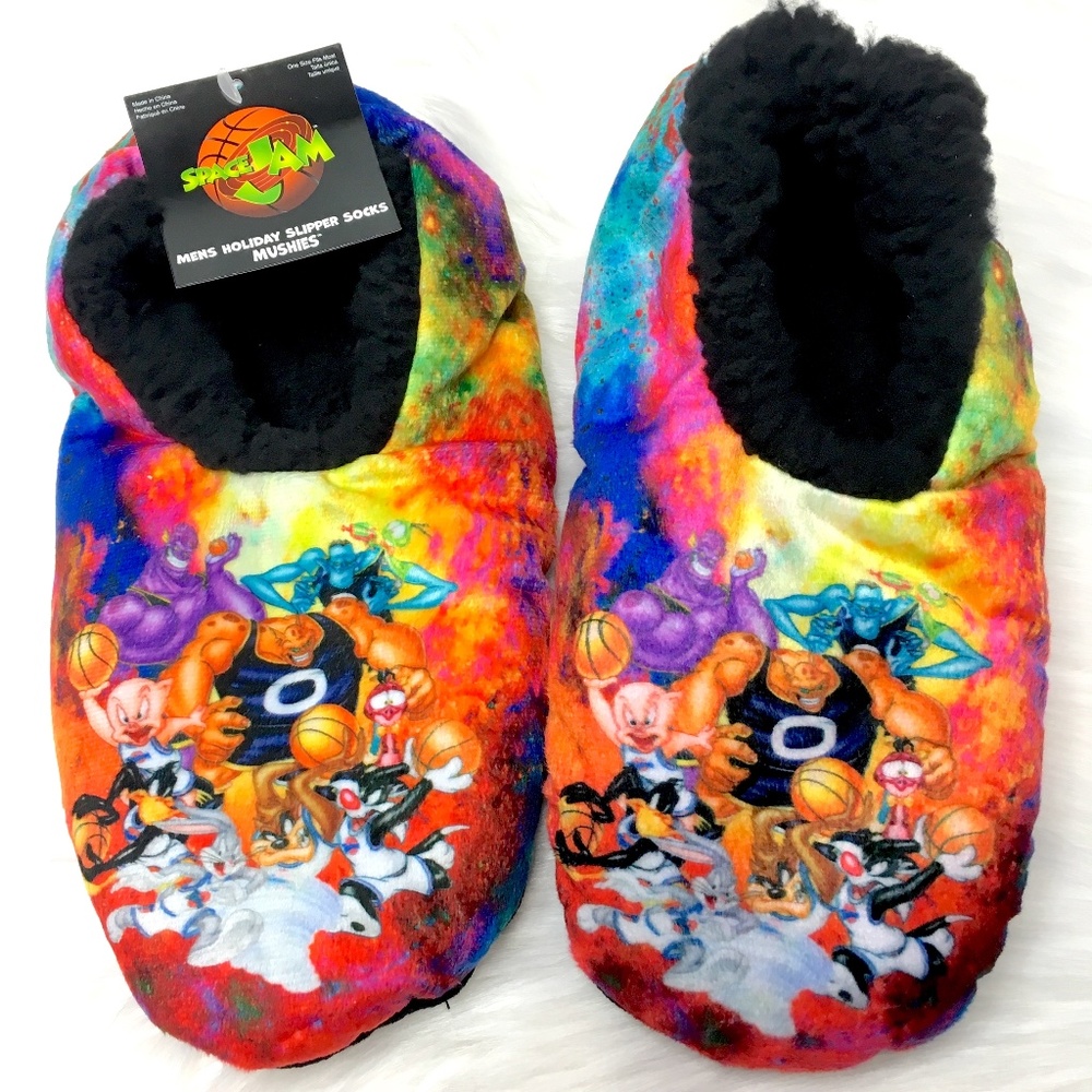 NWT Space Jam Mushies Slipper Socks